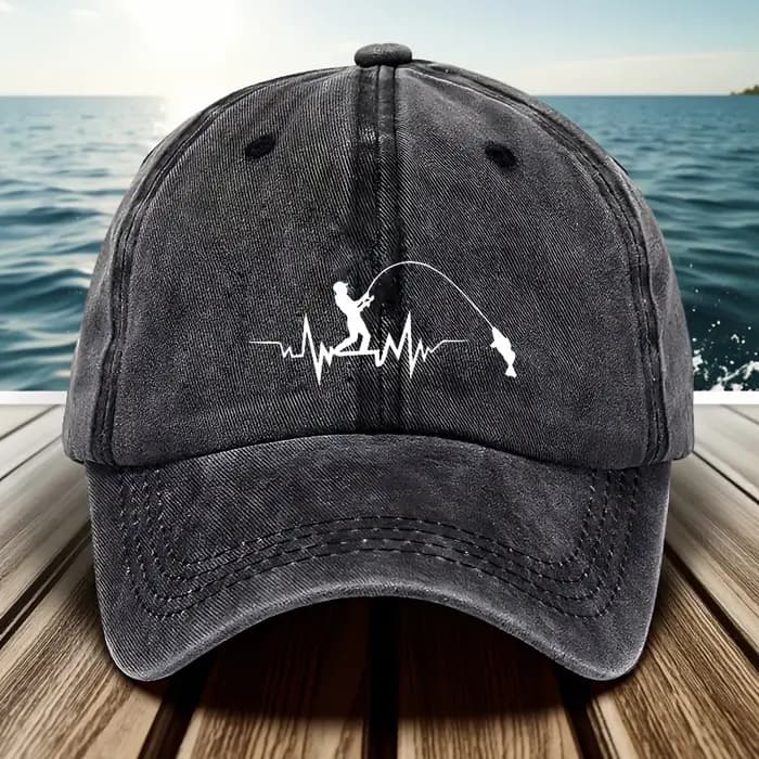 Casquette de baseball rétro lavée avec motif de pêche pour hommes et femmes, protection solaire, vêtements décontractés, activités de plein air