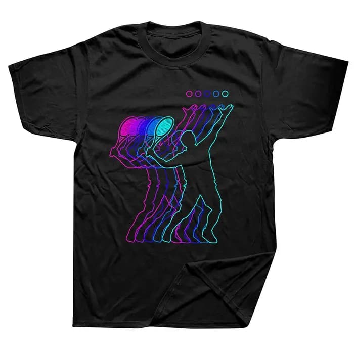 T-shirt vintage en coton imprimé sur demande pour hommes, garçons, jeunes, enfants et adolescents – Cadeau idéal pour les joueurs de tennis – Vêtements pour hommes – Camisas
