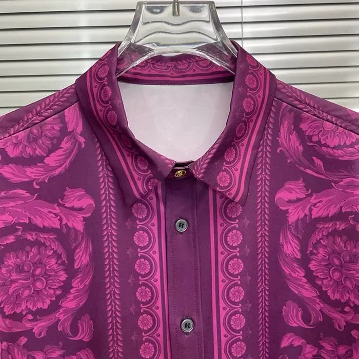 Chemise De luxe à manches longues hommes vêtements impression numérique florale Manga Longa chemises