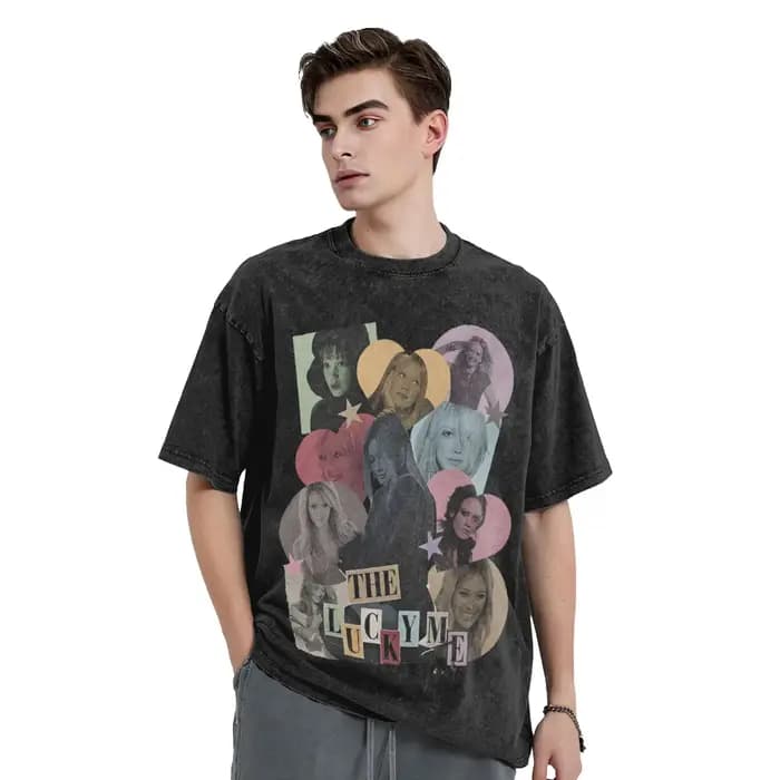 T-shirt d'été Hilary Duff lavé, style Harajuku, pour hommes et femmes