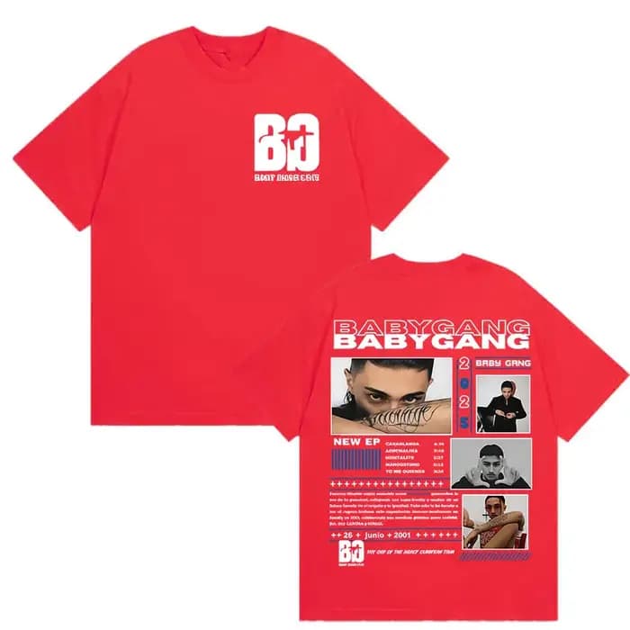 Rappeur bébé Gang Tour 2025 Merch t-shirts hommes Style rétro gothique à manches courtes T-shirt Hip