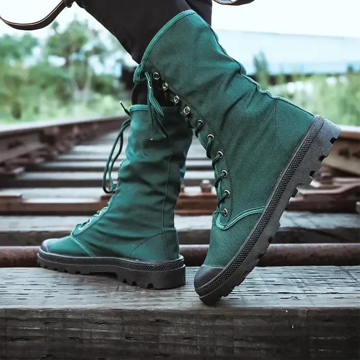 Bottes en toile pour hommes mode fond plat