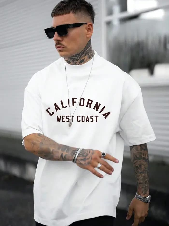 T-Shirt à Manches Courtes en Coton pour Homme