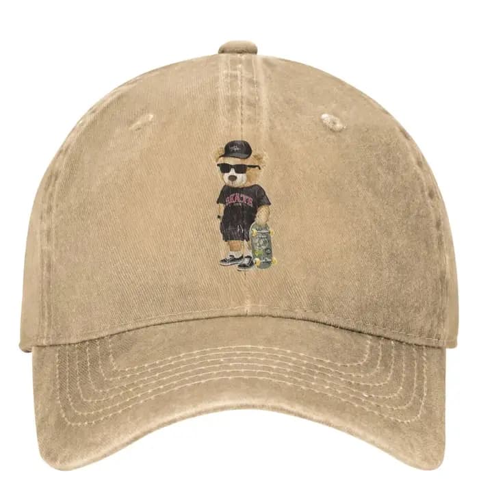 Casquette de Baseball en Denim pour Homme et Adulte, Imprimé d'Animaux, Ours, html, Camping, Hip Hop