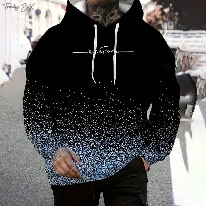 Sweat à capuche en polyester imprimé Paris nickel é pour hommes