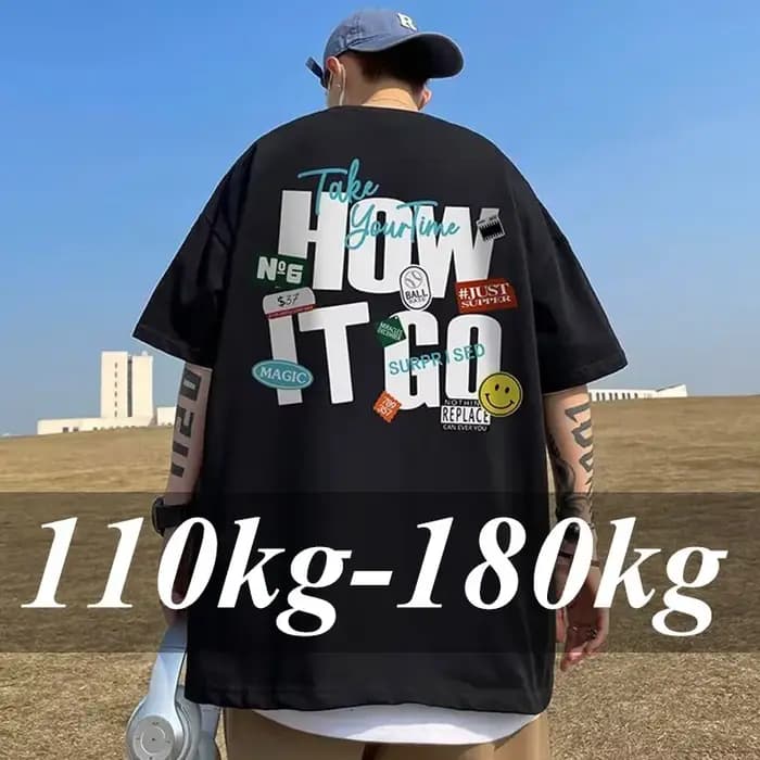 T-shirt coréen ample grande taille pour hommes