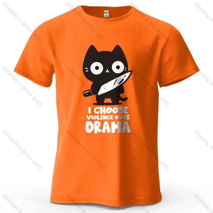 Humor sombre chat imprimé hommes T-Shirt 100% coton surdimensionné fantaisiste paresseux graphique t-shirts pour haut