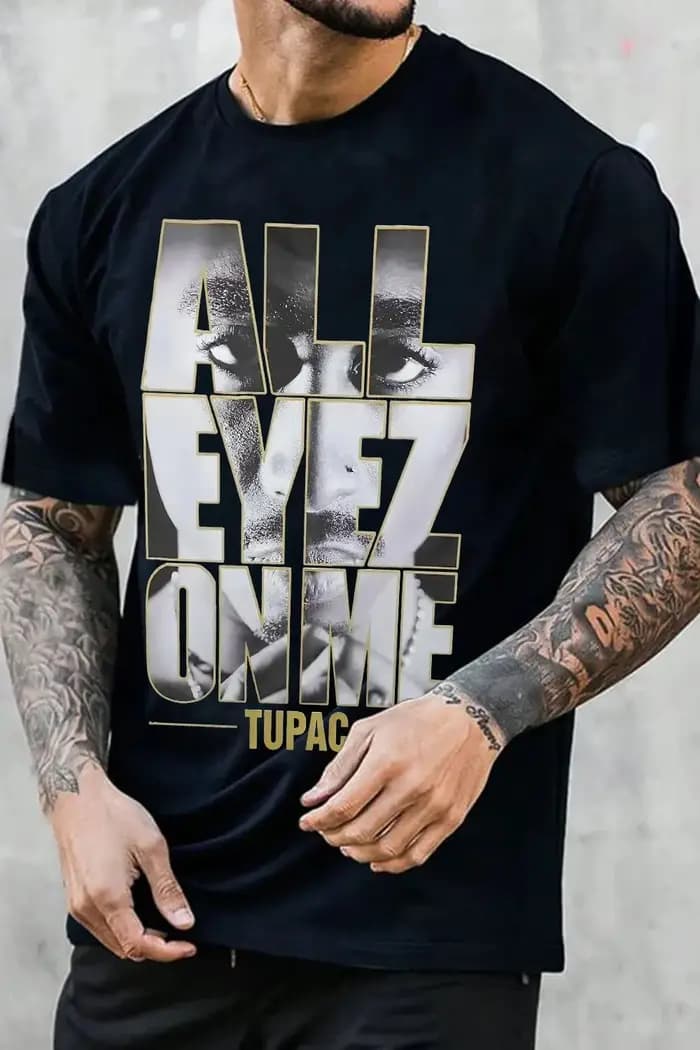 T-shirt tendance 2pac pour homme et femme