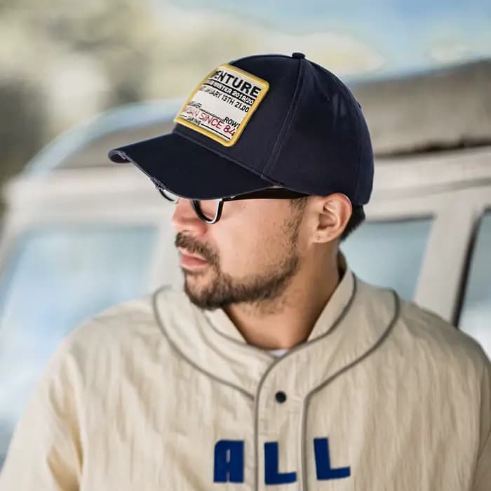 Casquette de baseball réglable avec lettre rétro Maden