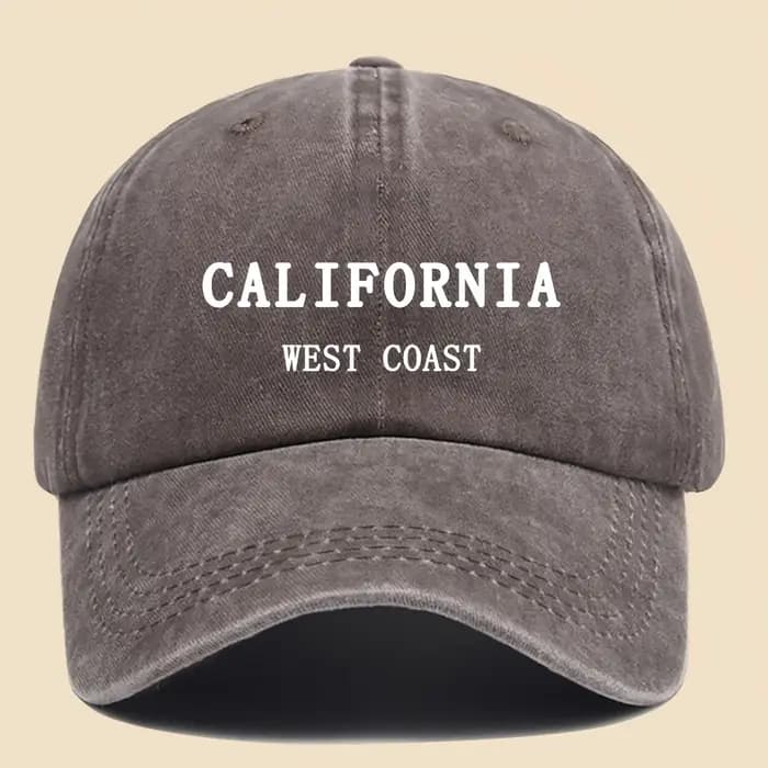 Casquette de baseball California West Coast - 1 pièce - Réglable avec fermeture snapback