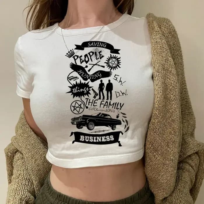Haut court pour femme, streetwear des années 90