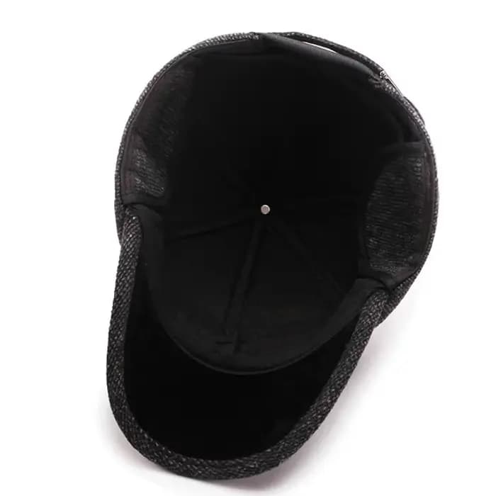 Casquette de baseball épaisse en laine avec oreillettes pour homme