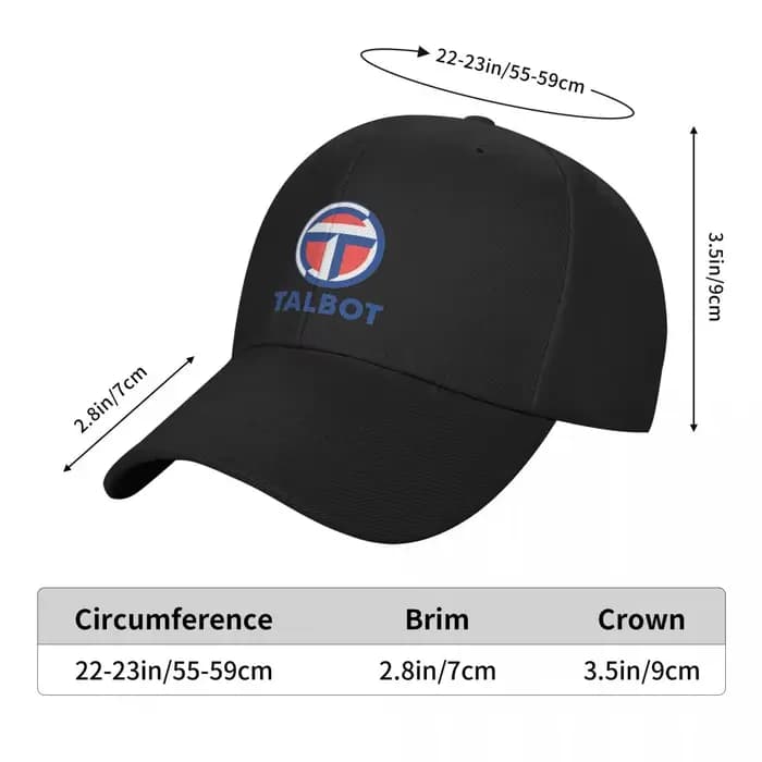 Talbot casquette de Baseball noir casquettes personnalisées