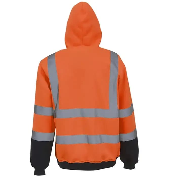 Hi Vis – sweat à capuche avec poche pour homme, haut à cordon de serrage, pour travaux de Construction, urgence sur la route