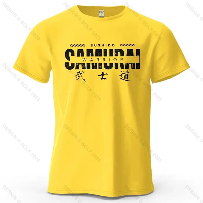 Samouraï esprit imprimé hommes T-Shirt 100% coton surdimensionné Arts martiaux Culture graphique t-s