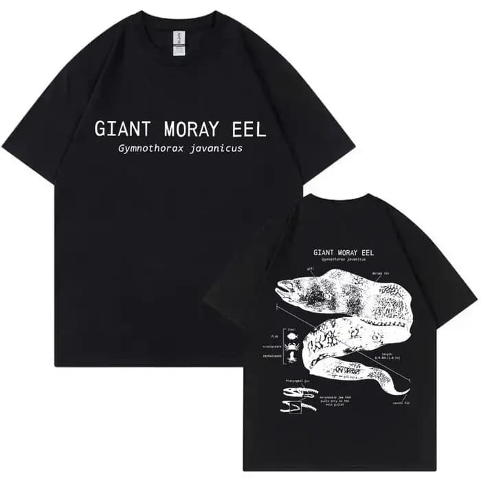 Animaux marins géant Moray anguille anatomie graphique T-shirt hommes femmes décontracté Vintage