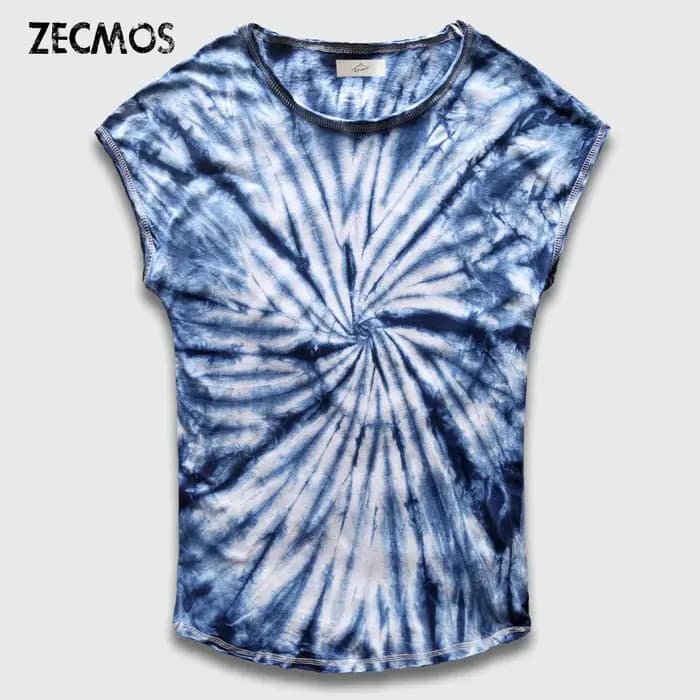 Zecmos-T-Shirt teinture pour hommes à la mode T-Shirt