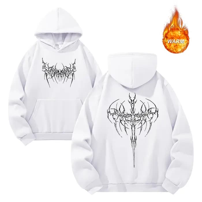 Sweat-shirt à capuche imprimé épineux pour hommes