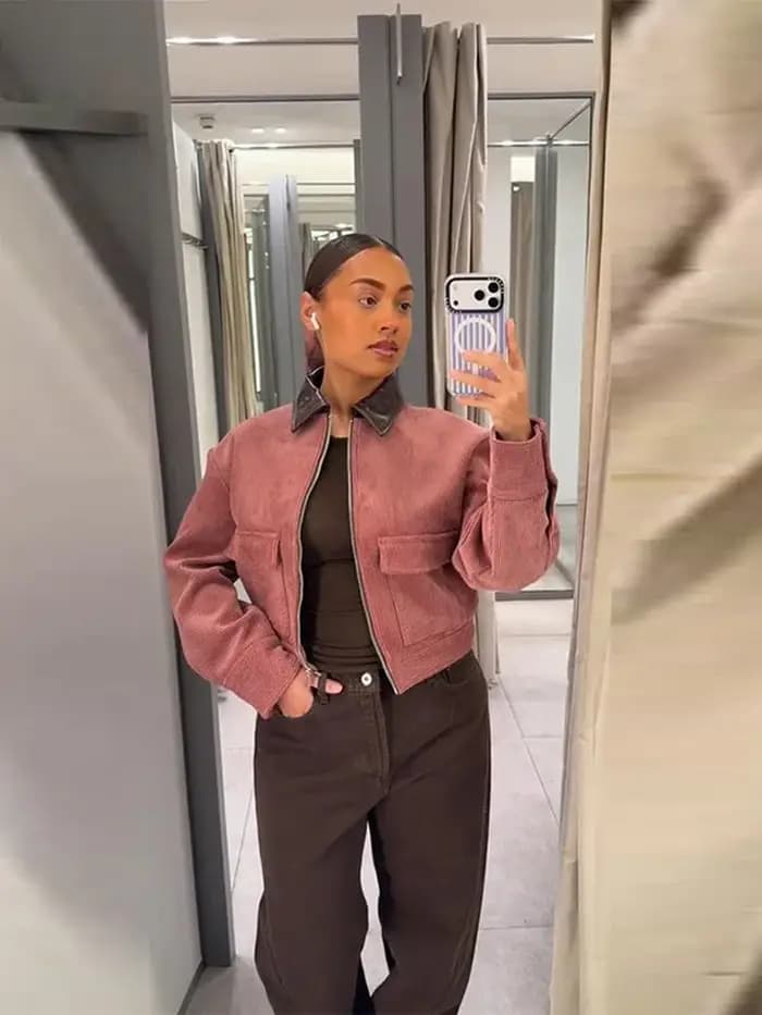 Blouson en velours côtelé pour femme