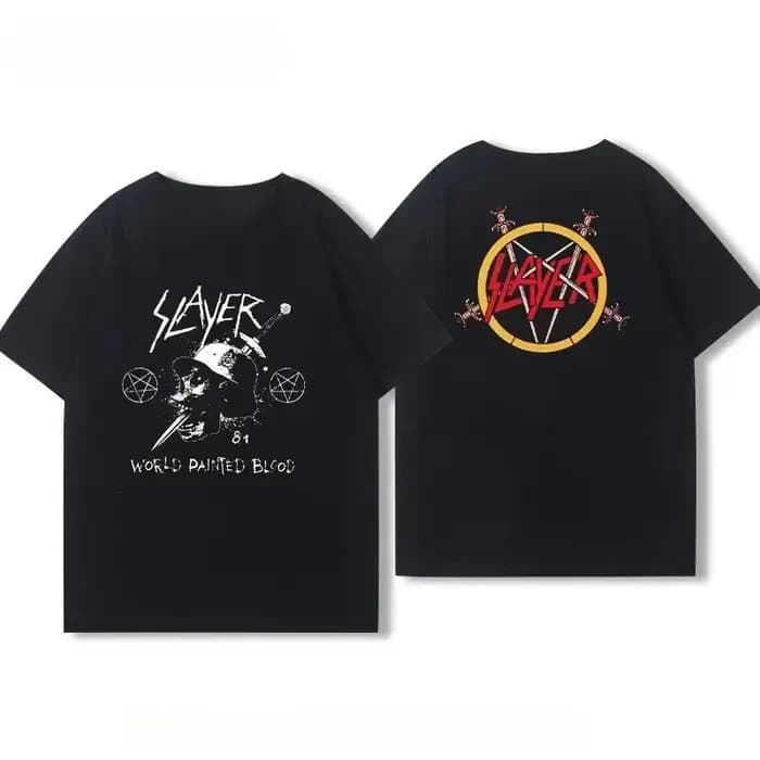 T-shirt Slayer Reign in Blood, unisexe, style vintage, streetwear Y2K, haut décontracté d'été à manc