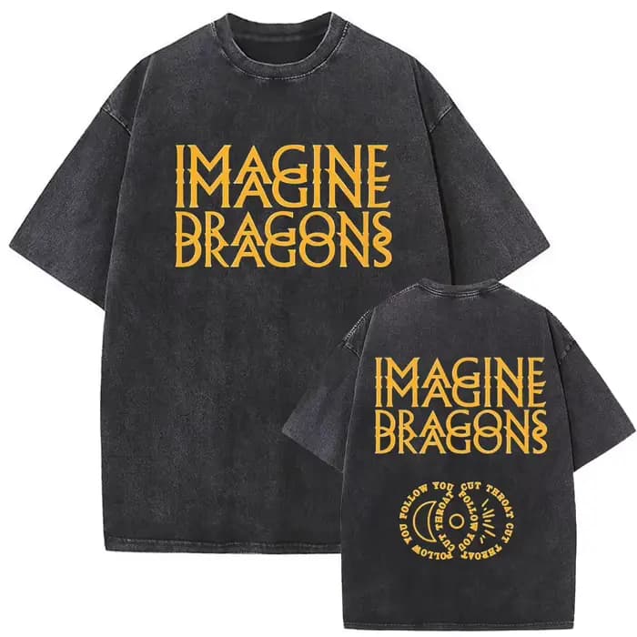 T-shirt vintage délavé Rock Band Imagine Dragons Live in Vegas pour hommes et femmes