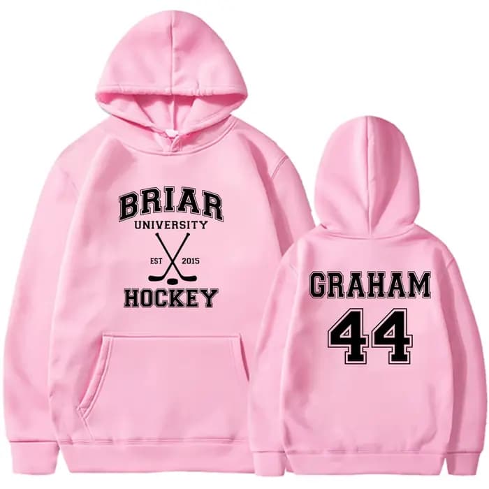 Briar University Graham 44 Hockey 2 Side Hoodies Off Campus Hockey Romance Hoodie Unisexe Sweat-shirt à capuche décontracté Cadeau pour les lecteurs