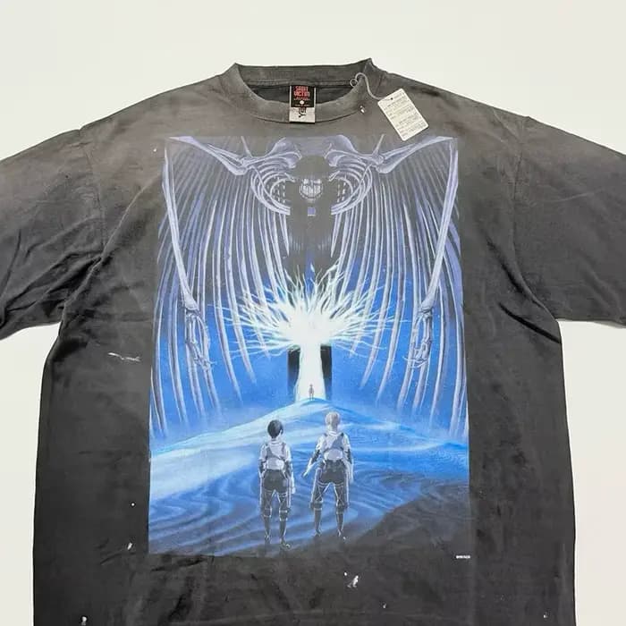 T-shirt Rétro Saint de Bonne Qualité pour Homme et Femme, Effet Délavé, Impression Vieillie, Manches Courtes, Coton Ample, Mode Streetwear, Nouveau