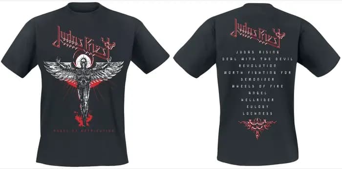 T-shirt imprimé Judas Priest Defenders of The Faith, 100% coton, unisexe, pour fans de métal, décont