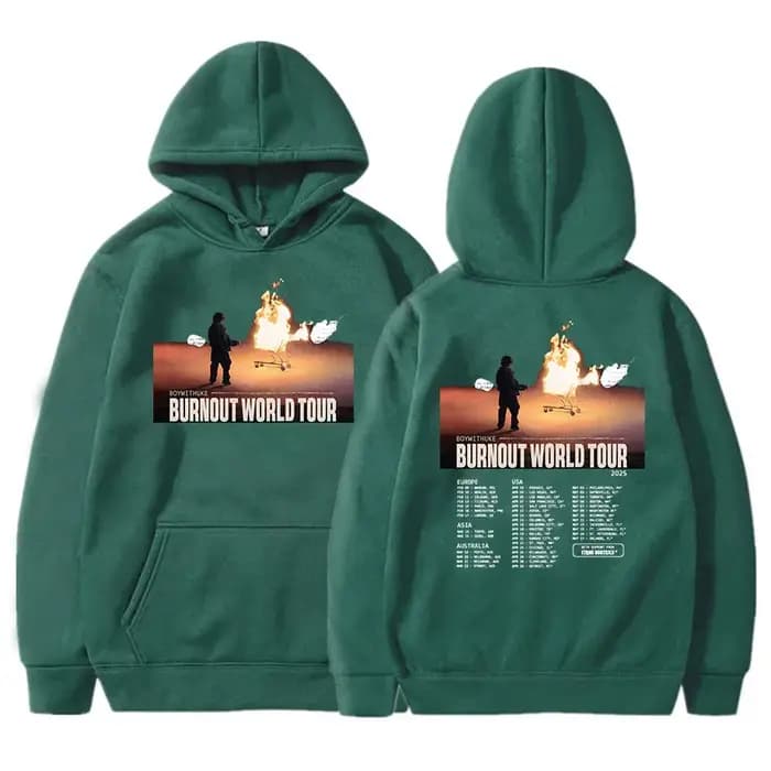 Boywithuke Burnout World Tour Sweats à capuche College graphiques pour hommes et femmes