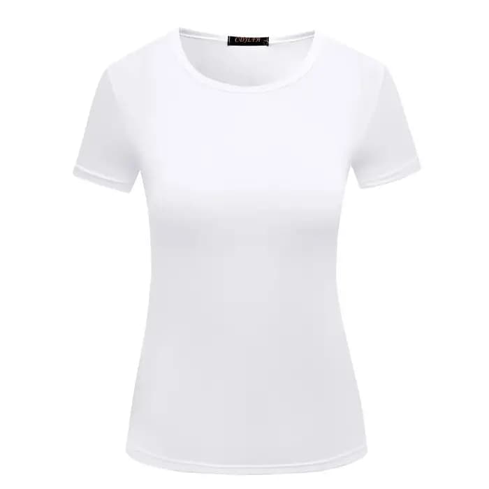 Femmes manches courtes T-shirt chemise à bascule col rond