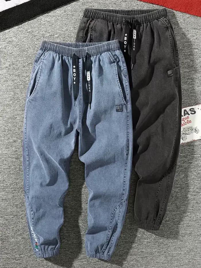 Jean de jogging grande taille pour hommes 6XL 7XL 8XL Streetwear noir bleu pantalon Cargo en Denim décontracté coton