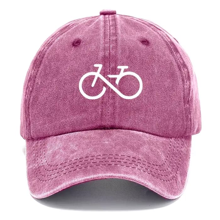 Casquette de baseball imprimée vélo vintage au design géométrique blanc pour la course