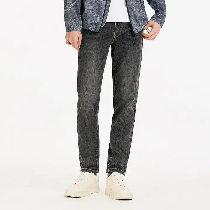 Jean Homme Semir Vintage Délavé Coton Élastique Doux Coupe Slim Polyvalent Tendance 2026 Décontracté