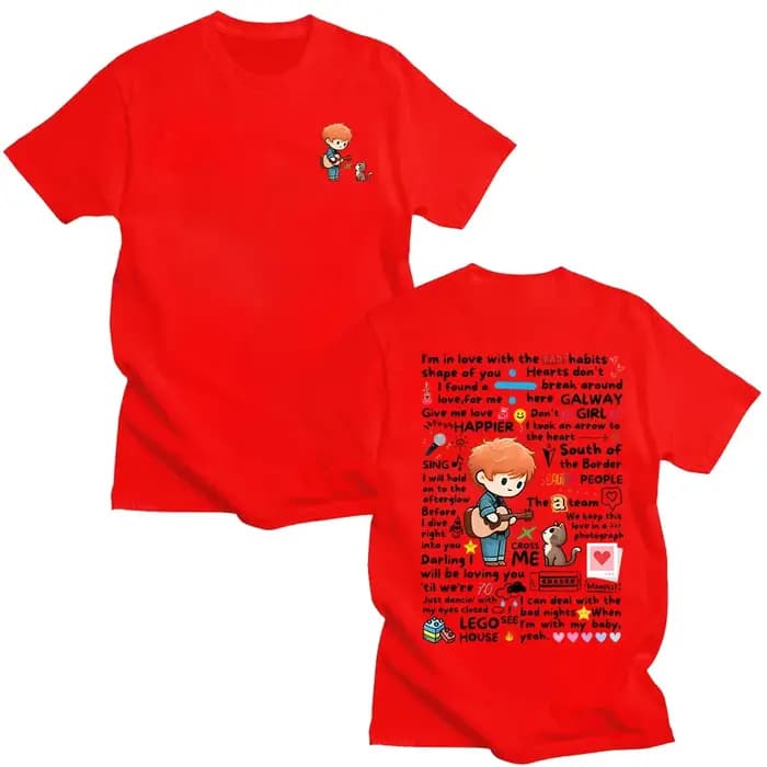 Ed Sheeran Graffiti motif t-shirt nouveau à la mode décontracté femmes hommes vêtements Y2k T-shirts