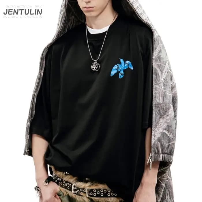 T-shirt à Manches Courtes en Coton pour Homme, Streetwear, Hip Hop Punk, Y2k