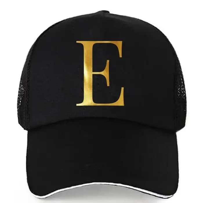 Casquette de baseball Hip-Hop AmaBe 1 pièce avec impression de lettres dorées