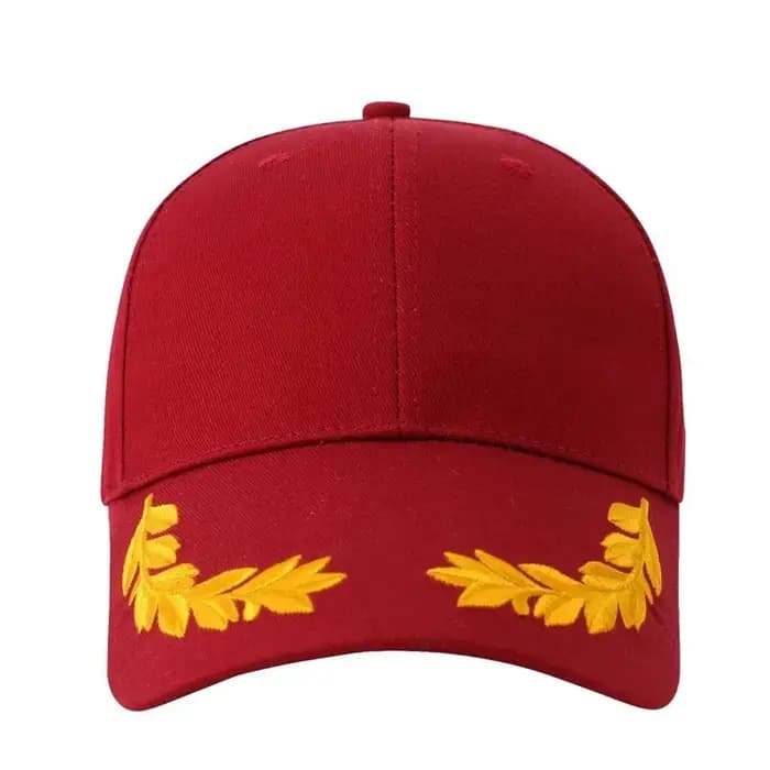 Casquette de baseball en point de blé - Chapeau de soleil en coton à 6 panneaux avec boucle en laiton réglable en plein