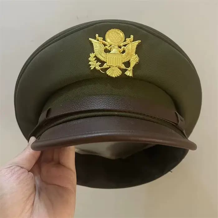 Chapeau d'officier américain militaire vert à large bord