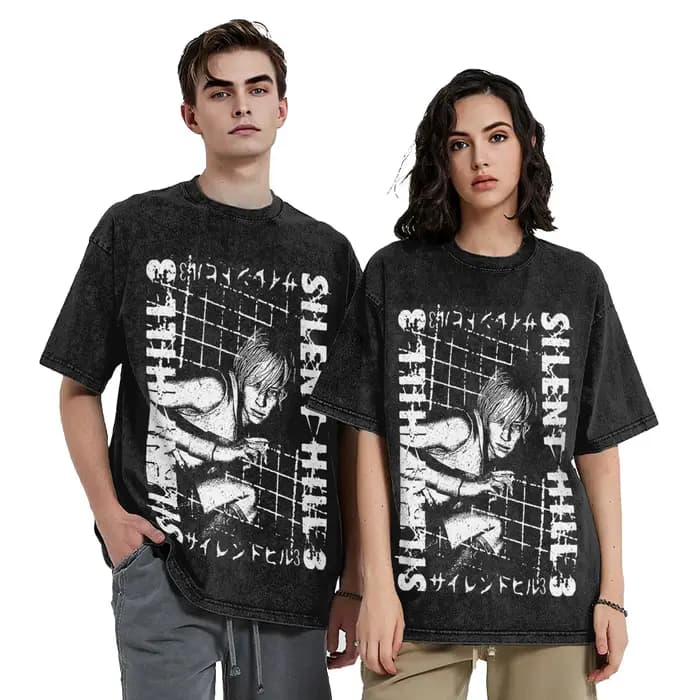 SILENT HILL 3 Run Heather t-shirt Vintage lavé hommes femmes coton T-Shirts décontractés été à manches courtes