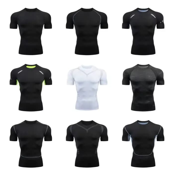 Chemises de compression à manches courtes pour hommes