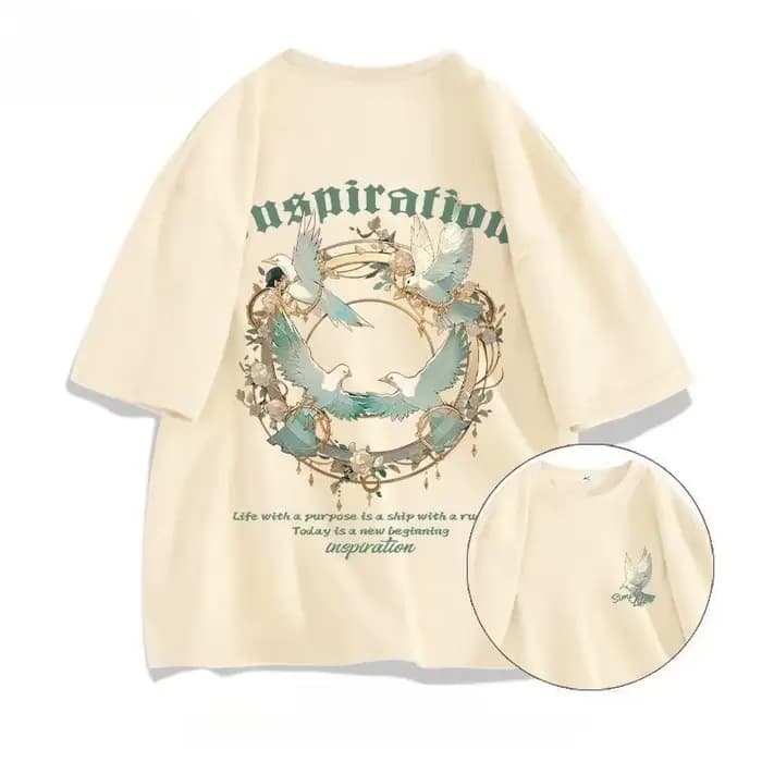 T-shirt à manches courtes pour hommes, nouvelle marque tendance, haut vert américain, ample, en coto