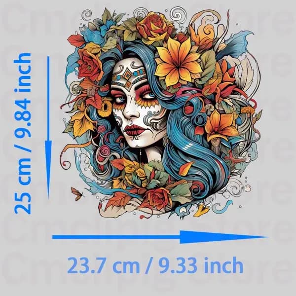 Chicano-Patchs pour vêtements thermocollants pour filles