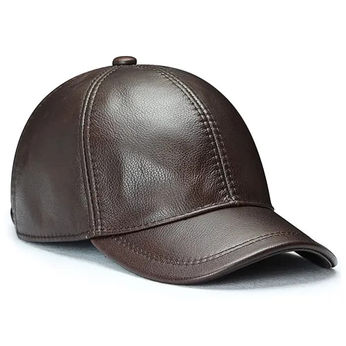Casquette de Baseball en cuir de vache véritable pour homme