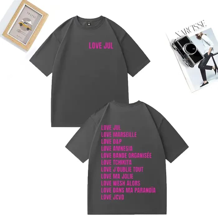 Love Jul T-Shirt-marseille Rap Fan cadeau hommes femmes rue Hip Hop mode surdimensionné t-shirts vintage coton à manches courtes vêtements