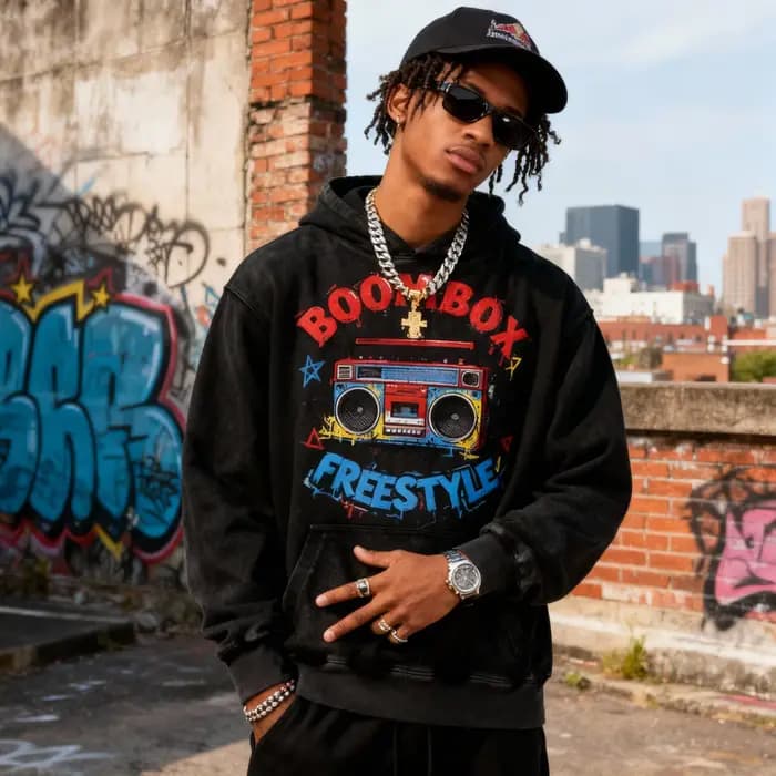 Sweat-shirt à capuche délavé vintage personnalisé | Style de rue hip-hop | fête | coton épais