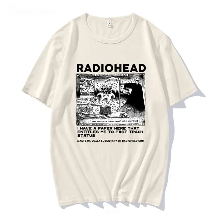 Radiohead t-shirt hommes Vintage classique t-shirts amérique du nord Tour Rock garçon Camisetas Hombre Hip Hop unisexe 100% coton surdimensionné hauts