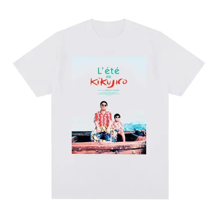 T-shirt en coton vintage pour hommes et femmes, Kitano Tokyo eshi Kikujir no natsu
