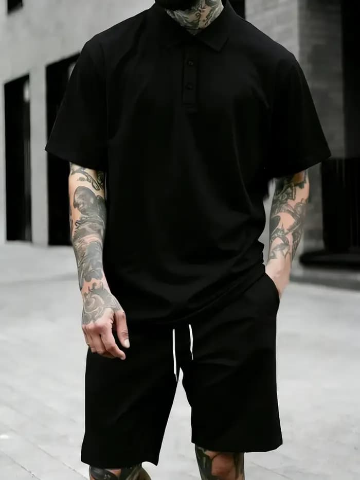 Polo ample homme 4 couleurs pour l'été – T-shirt sportif simple et tendance, confortable avec bouton