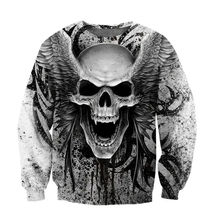 Sweat à capuche de luxe imprimé tête de mort pour hommes