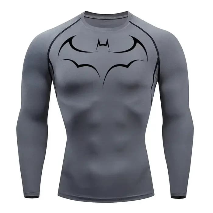 T-shirt de compression moulant pour homme à imprimé chauve-souris